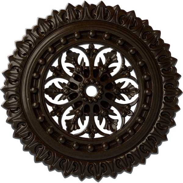 Ekena Millwork Sellek Ceiling Medallion (Fits Canopies up to 1 1/8"), 18 1/2"OD x 7/8"ID x 1 1/2"P, Bronze CM18SKBZS - main